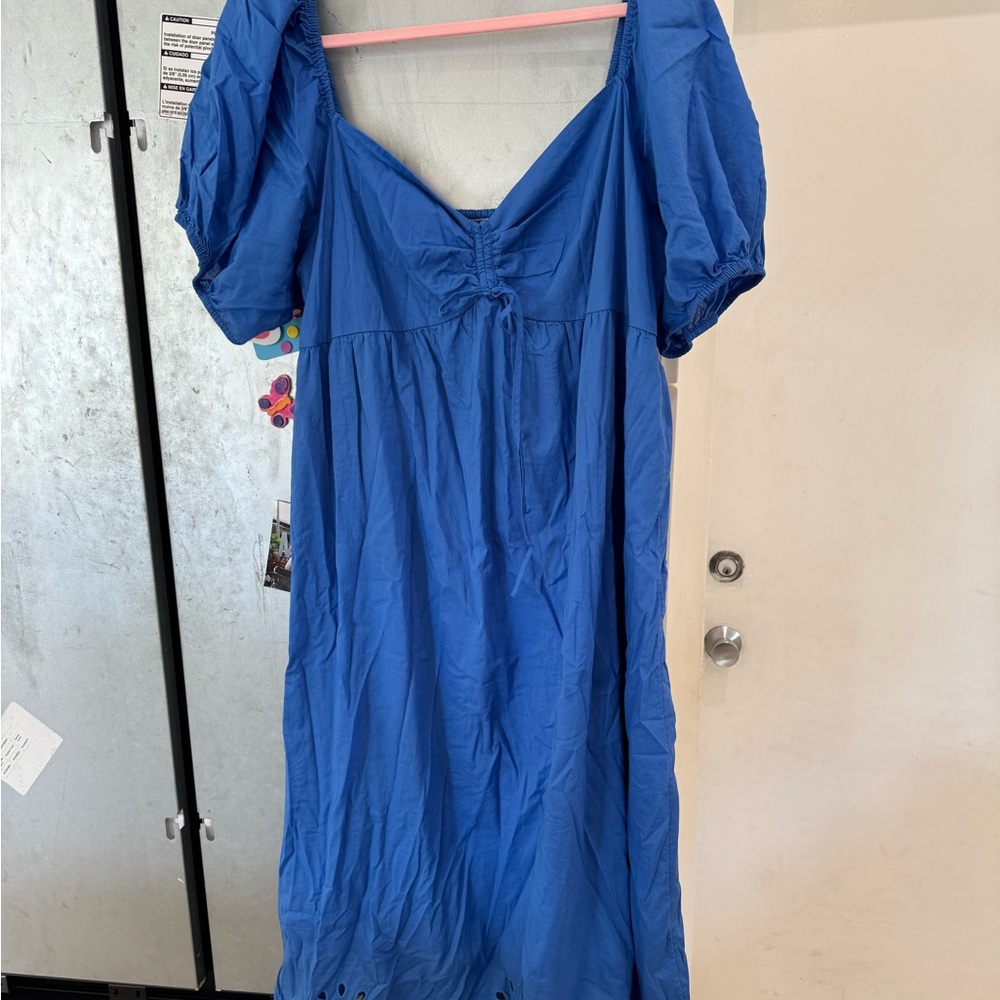 Blue Puff Sleeve Dress LAUREN CONRAD XXL